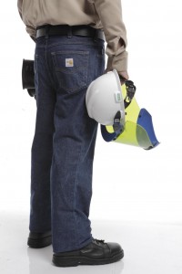 New flame resistant jean fits over work boots for added comfort