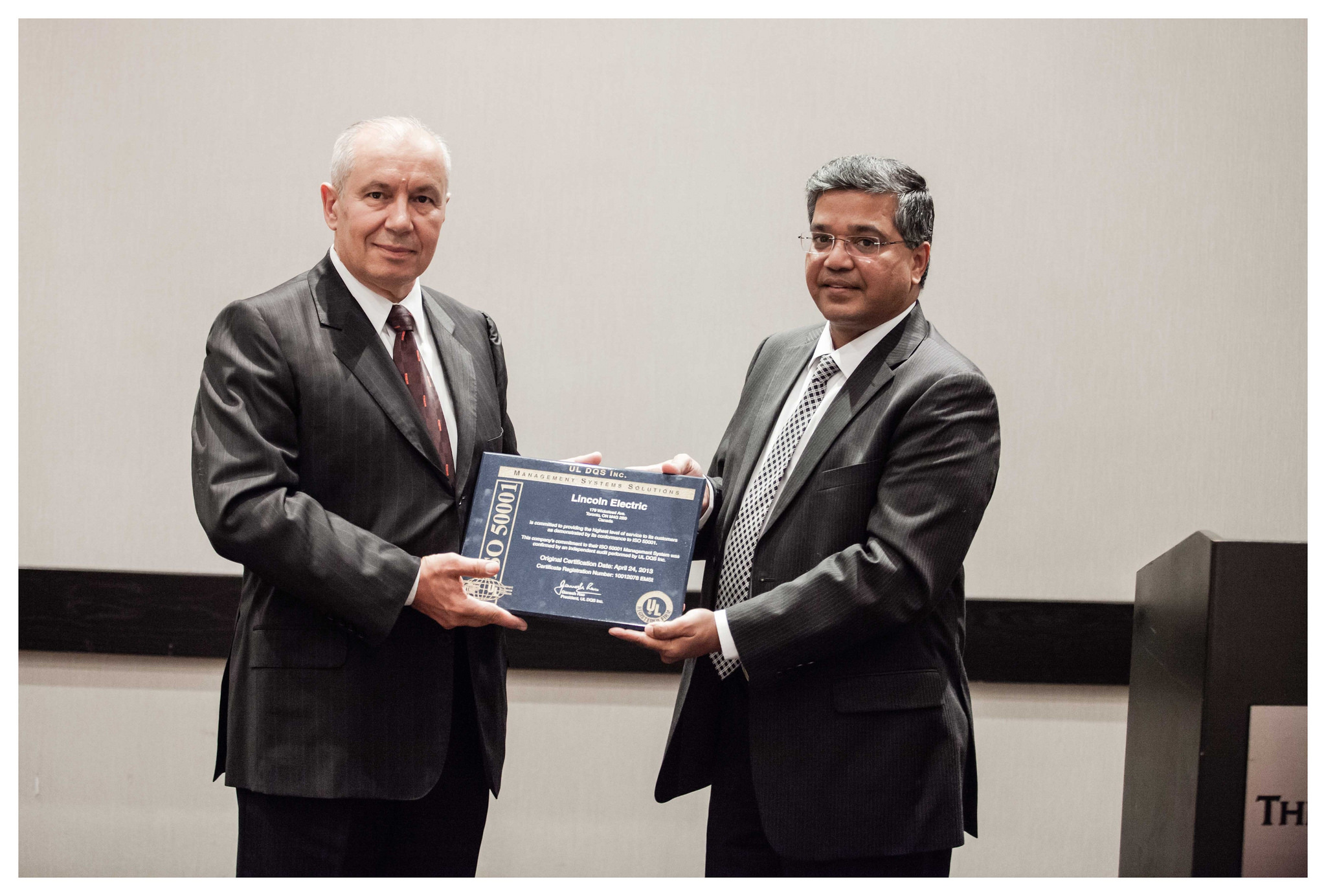 Lincoln Electric certified to ISO 50001 standard
